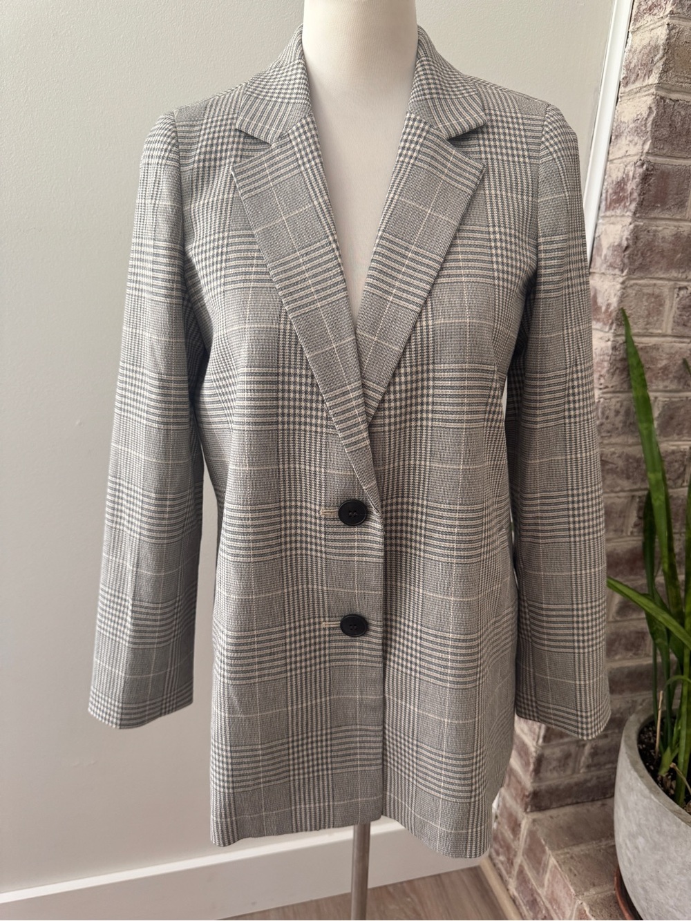 Madewell The Dorset Blazer Small Galloway Plaid Gray Wool Blend Oversized women - Picture 4 of 13